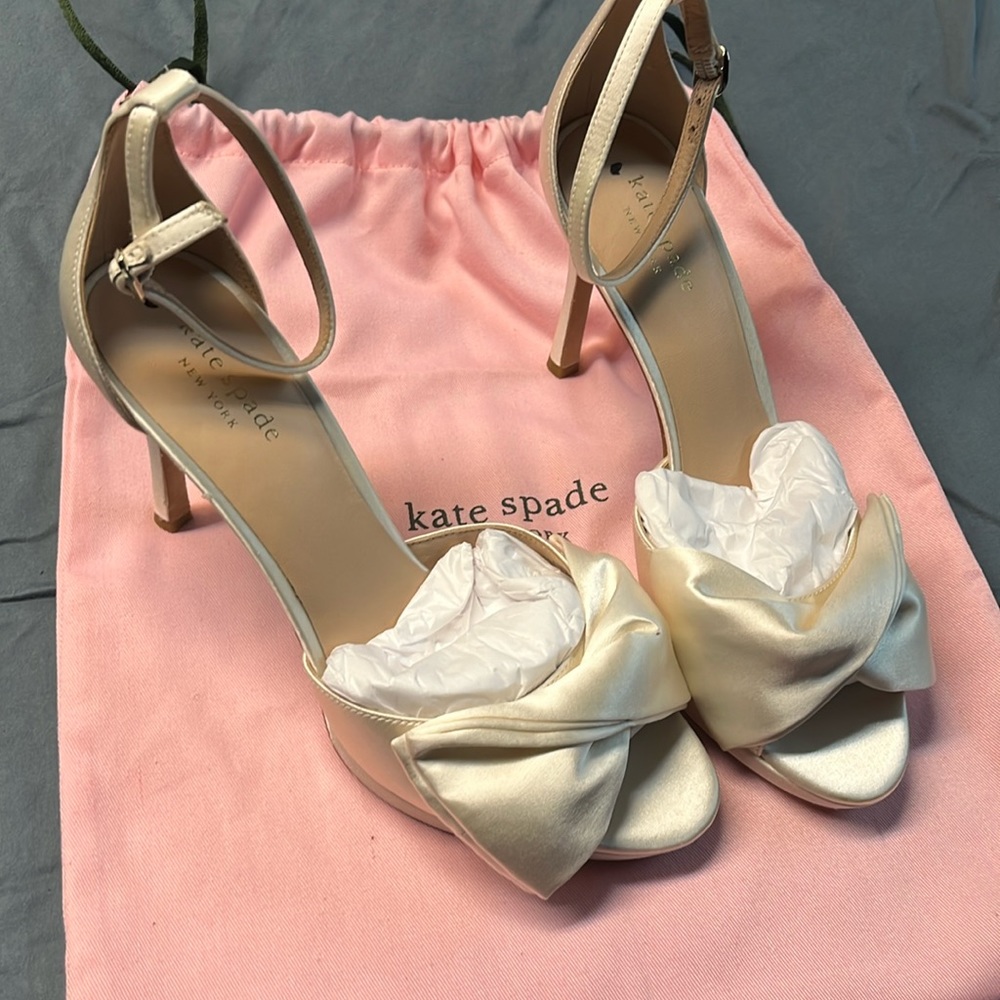 Kate Spade Cream Satin Women's Heels